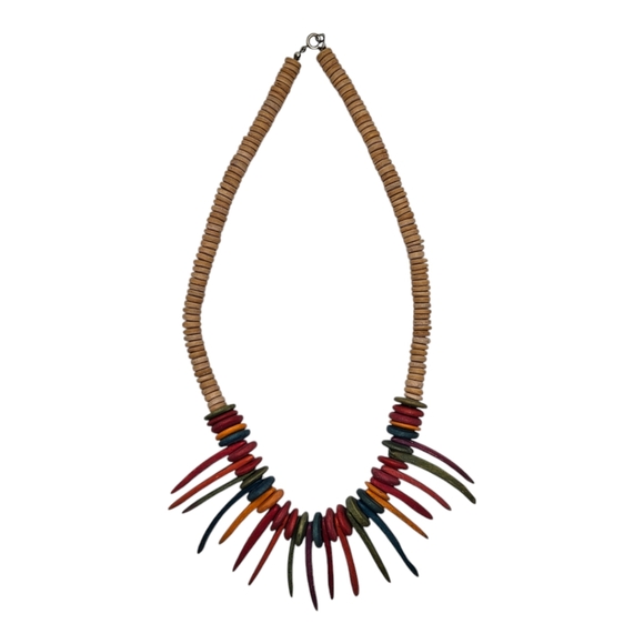 Wooden Costume Jewelry Lot of 4  Statement Necklaces - Picture 6 of 6